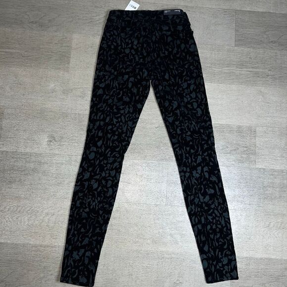 J Brand, Olive Brocade 620 Super Skinny Jean Patterned Burnout Velvet Women’s 24 - Picture 5 of 16